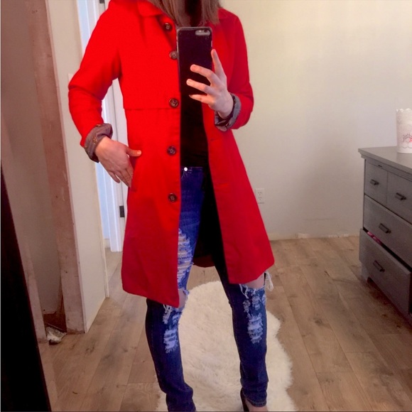Red Bird Trench Coat - Picture 4 of 14